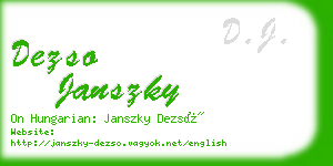 dezso janszky business card